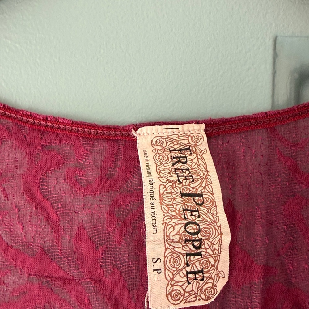 Free People magenta dress with attached slip - Picture 9 of 15